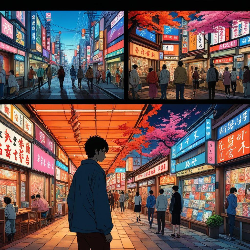 A dynamic split scene showcasing the evolution of adult anime: on one side, vibrant manga panels illustrating iconic characters and scenes, and on the other side, a lively and colorful motion scene with animated characters in action. Include elements like a film reel and digital screens to emphasize modern entertainment. The background should blend traditional and contemporary styles seamlessly. super-realistic. vibrant colors. 3D.
